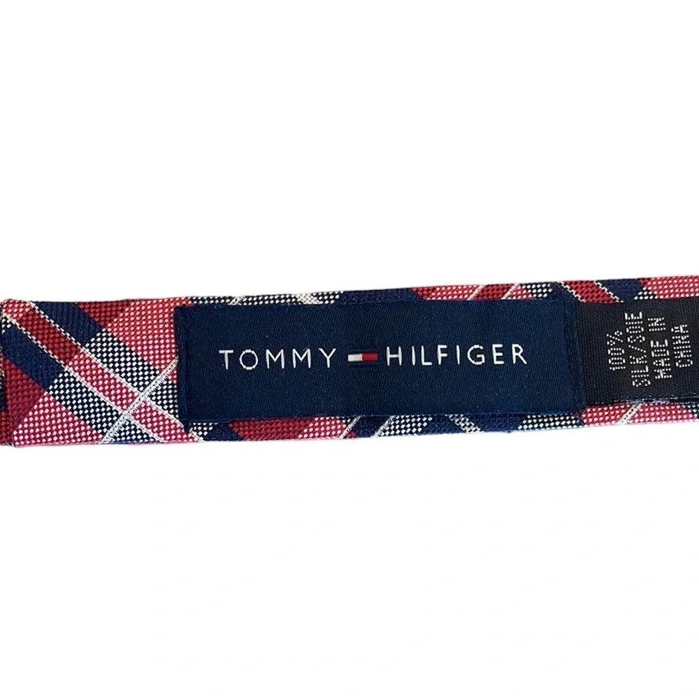 Tommy Hilfiger Silk Bow Tie Red/Blue/White Plaid